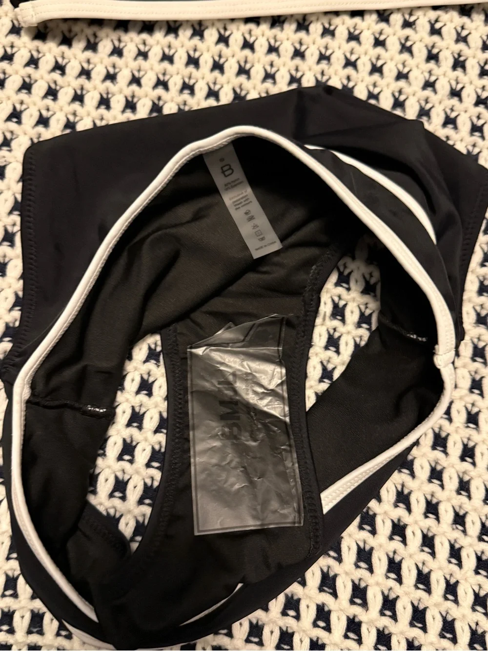 NWT - BMJL Black and White Two Piece Hi cut Bikini size Small